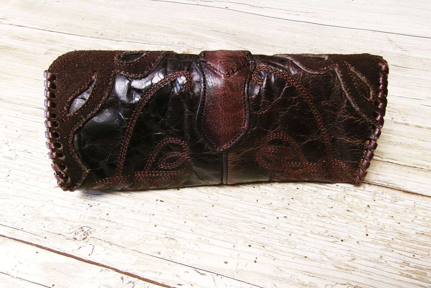 Eyewear Case gc#07 handcrafted from cowboy boots. Shop  at ChrisThompsonBags.com and buy the best ["eyeglasses","sunglasses"] at Chris Thompson Bags.