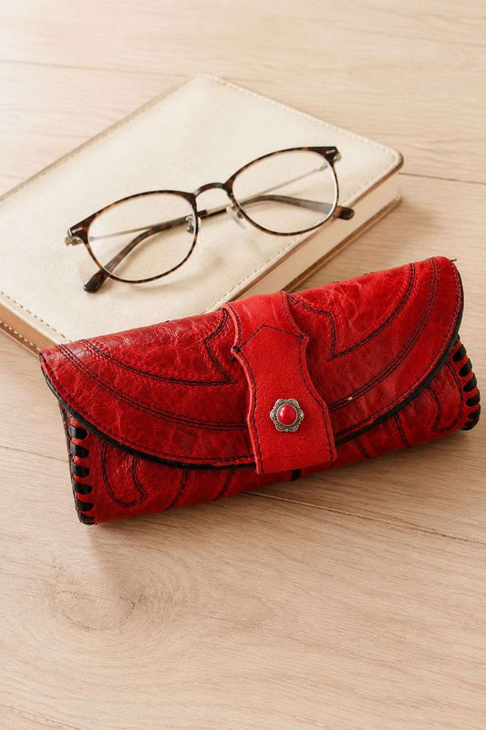 Eyewear Case gc#09 handcrafted from cowboy boots. Shop  at ChrisThompsonBags.com and buy the best ["eyeglasses","sunglasses"] at Chris Thompson Bags.