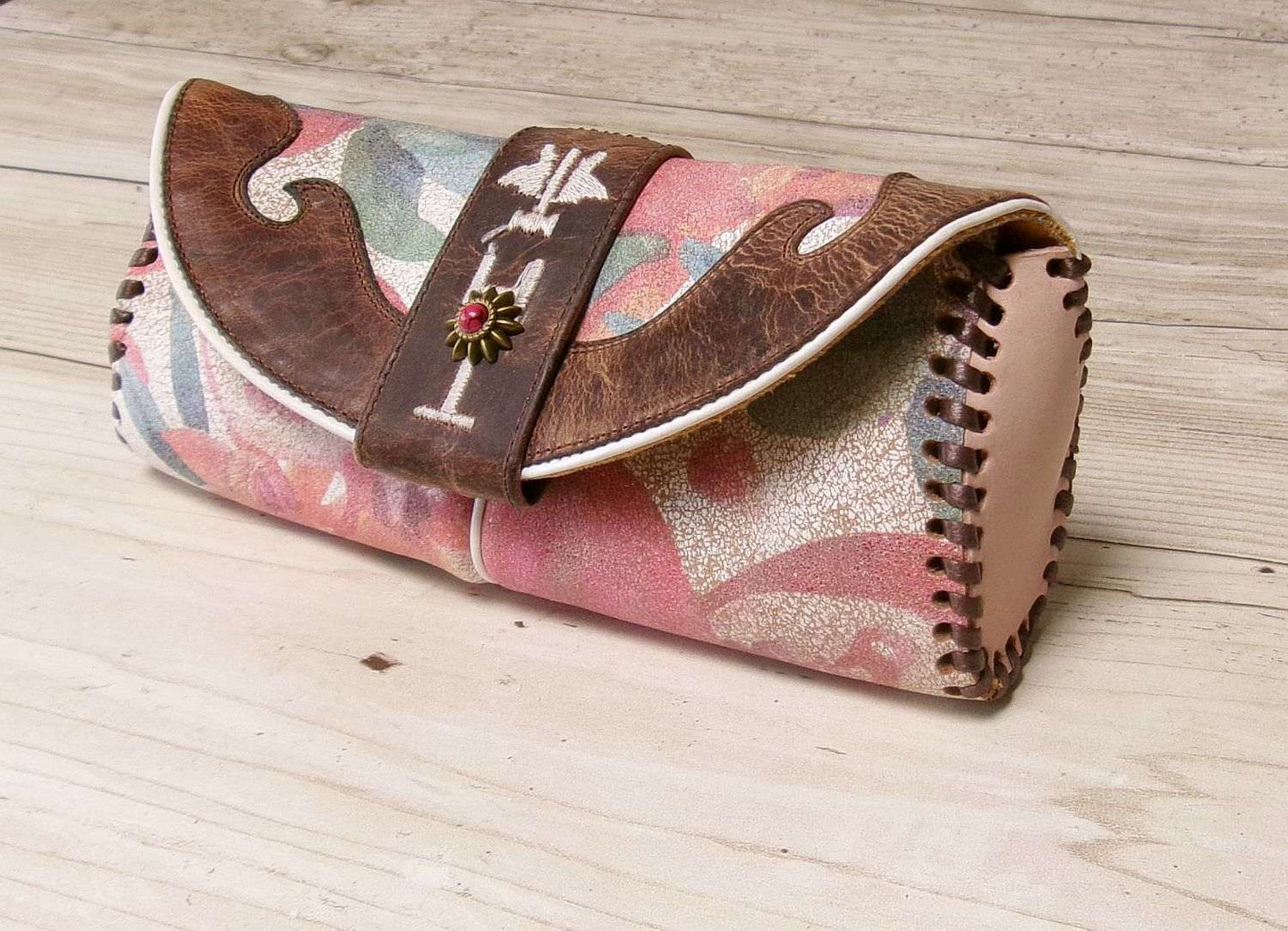 Eyewear Case gc#14 handcrafted from cowboy boots. Shop  at ChrisThompsonBags.com and buy the best ["eyeglasses","sunglasses"] at Chris Thompson Bags.