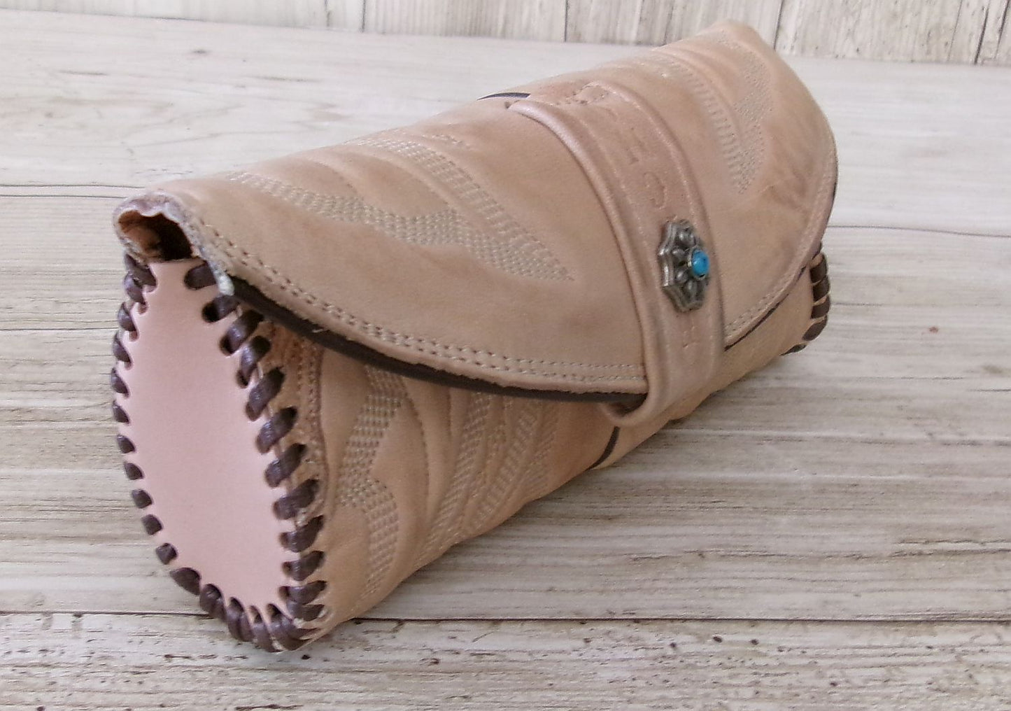 Cowboy Boot Eyewear Case #GC3 handcrafted from cowboy boots. Shop  at ChrisThompsonBags.com and buy the best [] at Chris Thompson Bags.