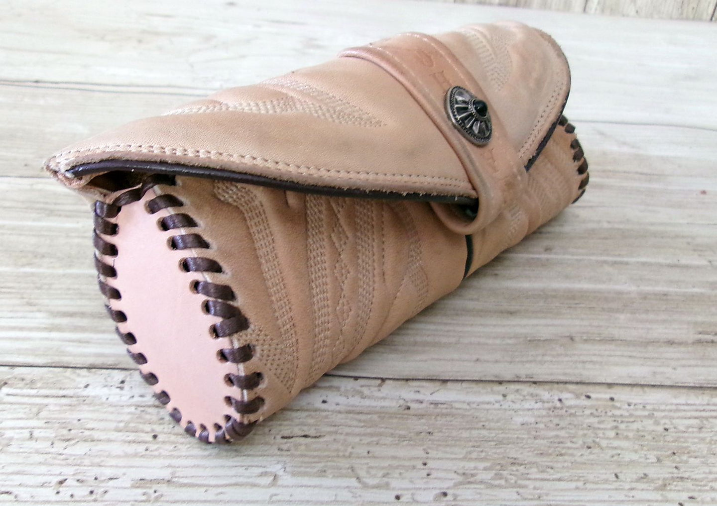 Cowboy Boot Eyewear Case #GC6 handcrafted from cowboy boots. Shop  at ChrisThompsonBags.com and buy the best [] at Chris Thompson Bags.