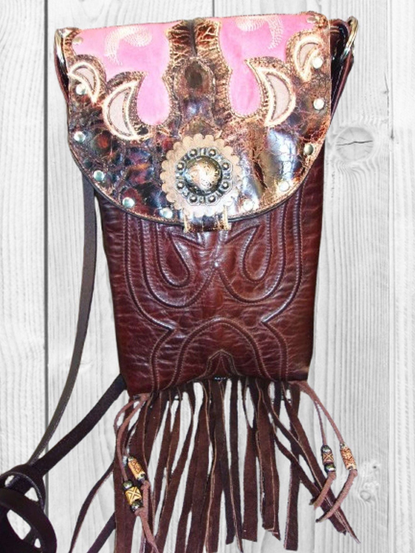 Retro Western Boutique 6Pc Purse Bundle | Fringe & Crossbody handcrafted from cowboy boots. Shop  at ChrisThompsonBags.com and buy the best [] at Chris Thompson Bags.