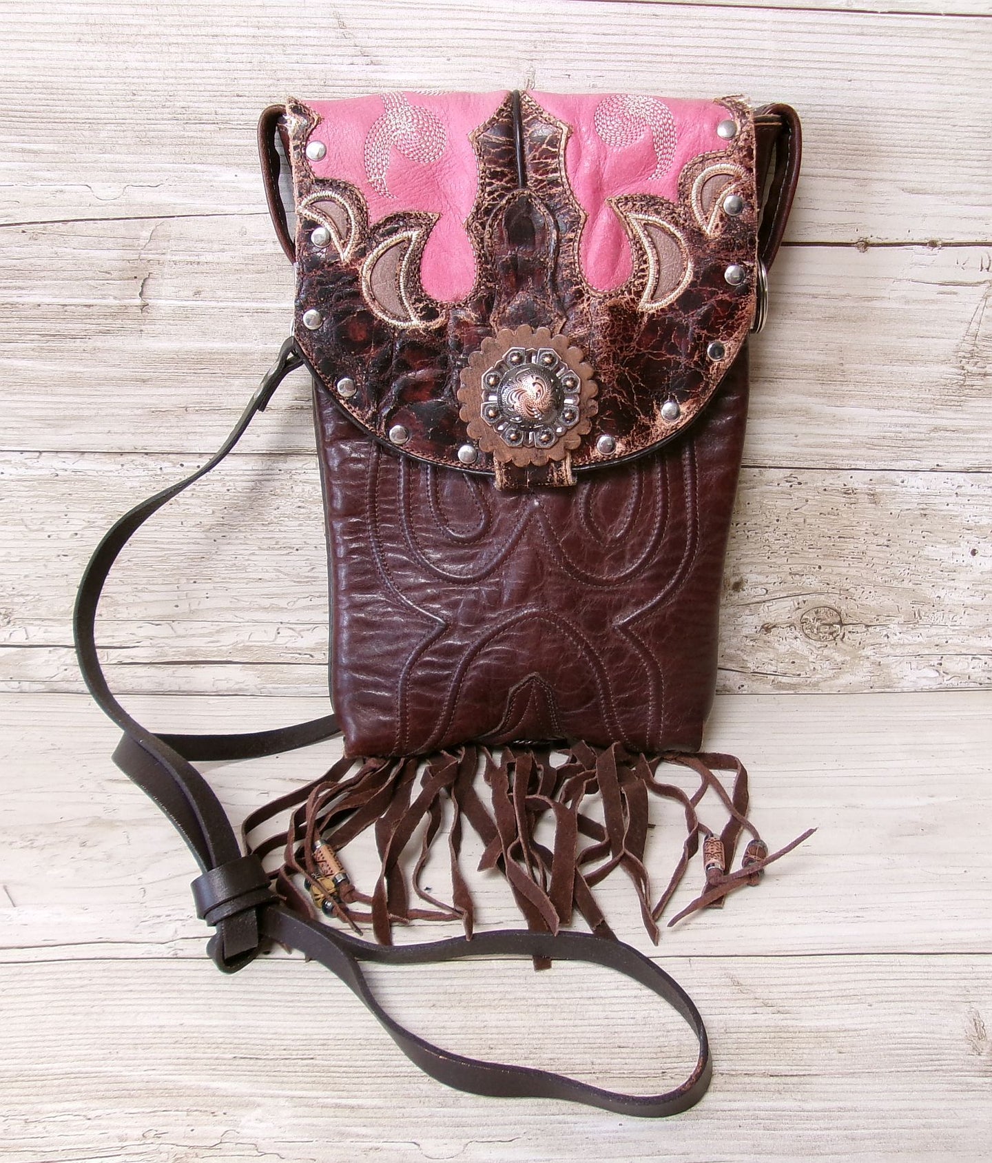 Cowboy Boot Crossbody Hipster Bag with Fringe HP1000
