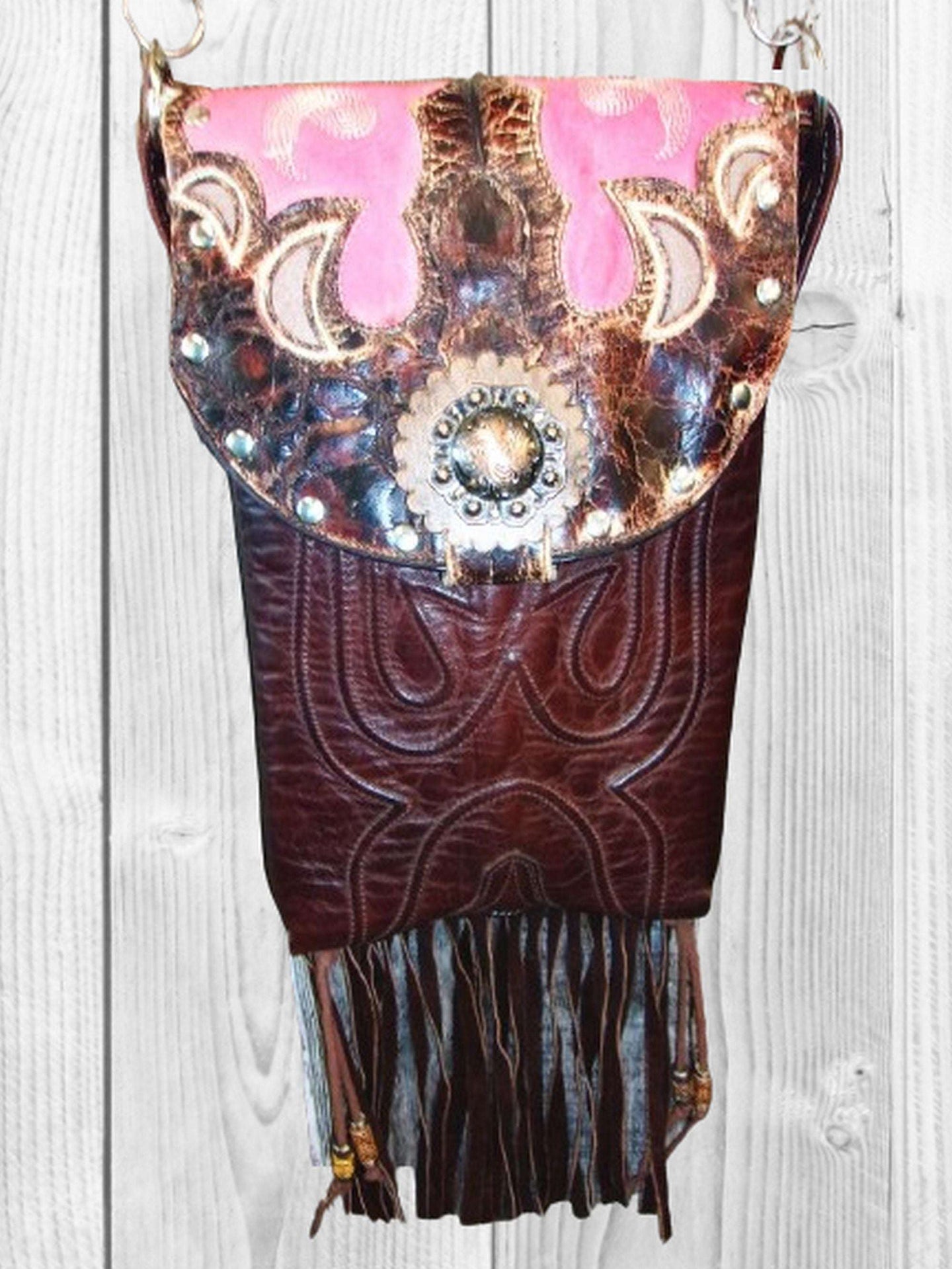 Retro Western Boutique 6Pc Purse Bundle | Fringe & Crossbody handcrafted from cowboy boots. Shop  at ChrisThompsonBags.com and buy the best [] at Chris Thompson Bags.