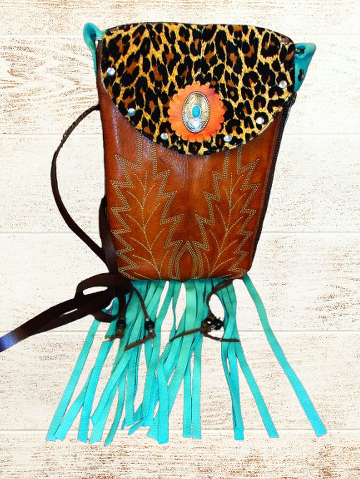 Cheetah Print Western Purse 6Pc Bundle | Fringe & Crossbody handcrafted from cowboy boots. Shop  at ChrisThompsonBags.com and buy the best ["cheetah"] at Chris Thompson Bags.