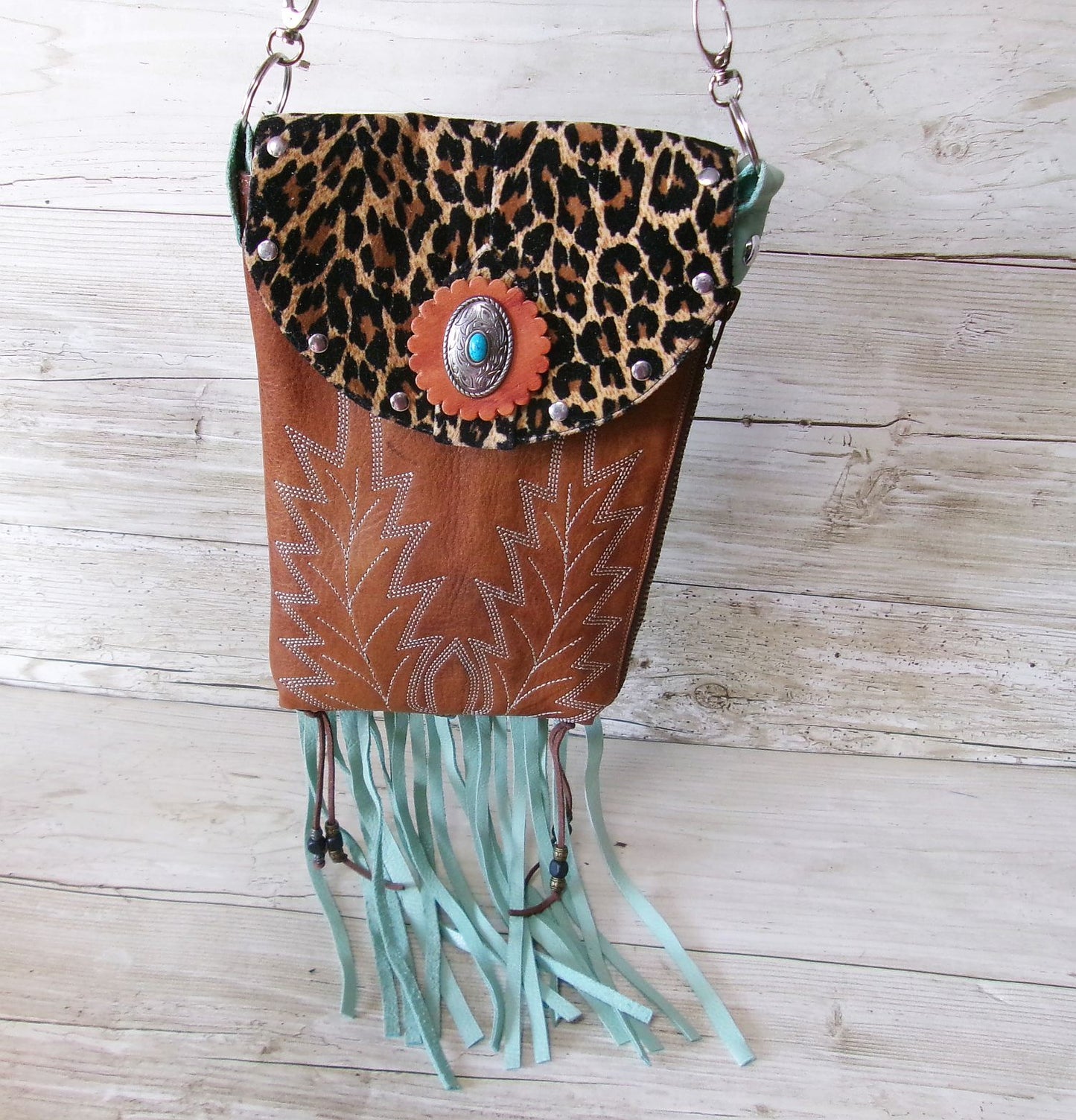 Cowboy Boot Crossbody Fringe Hipster Bag HP1022