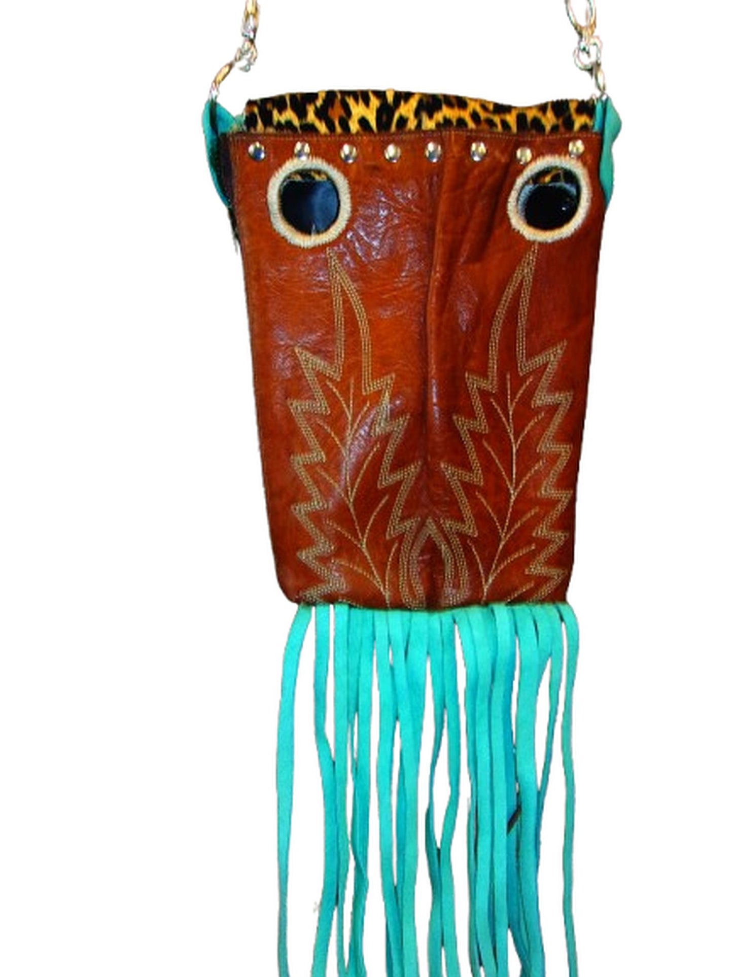Cheetah Print Western Purse 6Pc Bundle | Fringe & Crossbody handcrafted from cowboy boots. Shop  at ChrisThompsonBags.com and buy the best ["cheetah"] at Chris Thompson Bags.