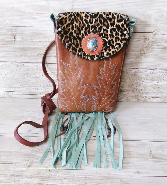 Cowboy Boot Crossbody Fringe Hipster Bag HP1022
