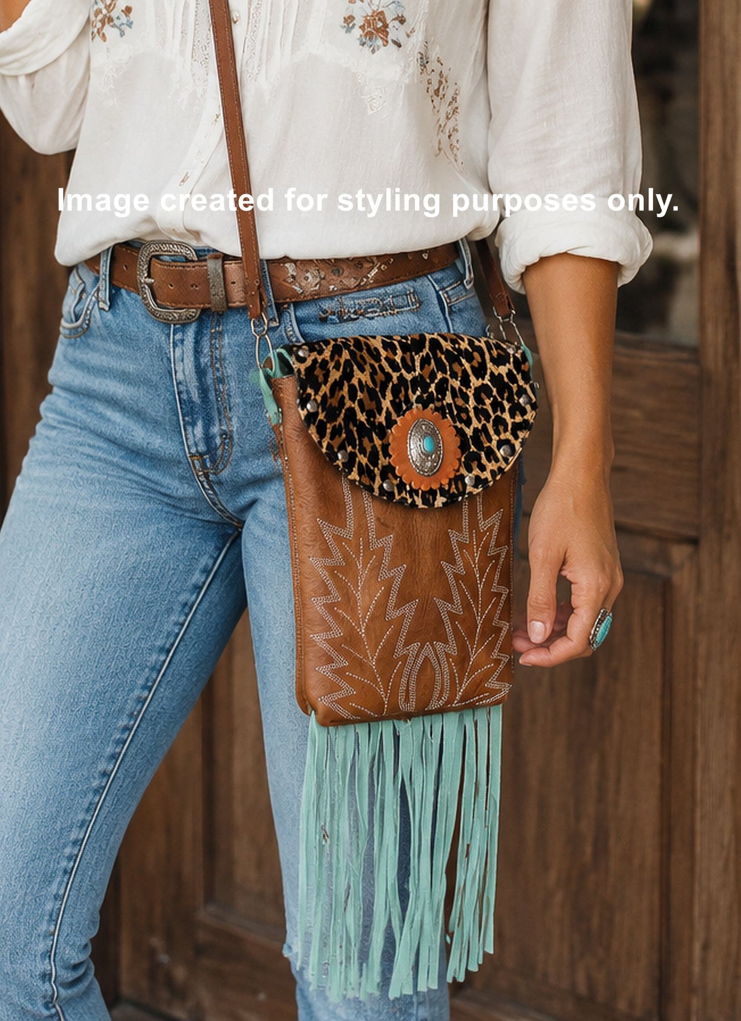 Cowboy Boot Crossbody Fringe Hipster Bag HP1022