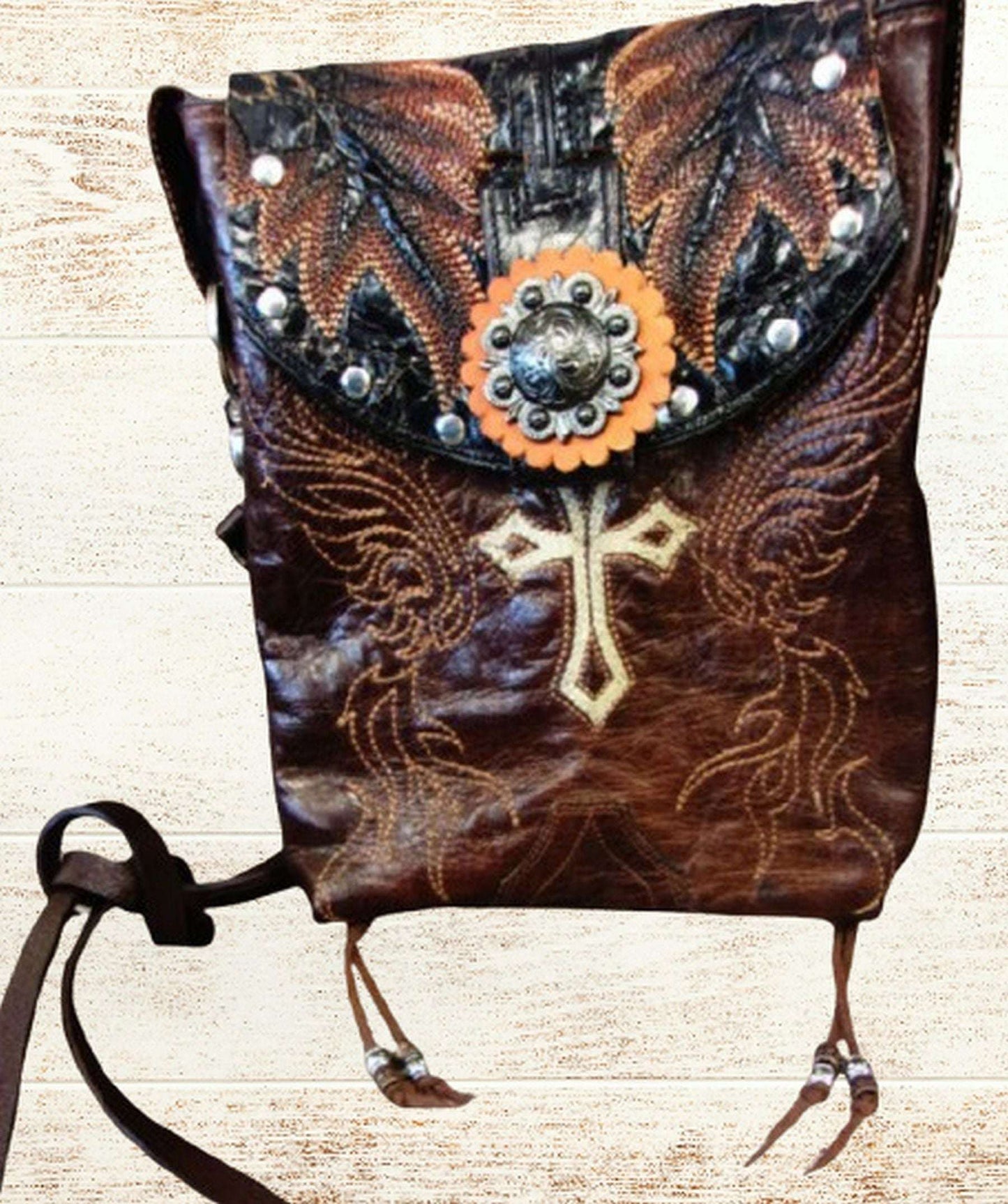 Grace Hipster Bag Bundle 5 Pc | Cross Theme handcrafted from cowboy boots. Shop  at ChrisThompsonBags.com and buy the best [] at Chris Thompson Bags.
