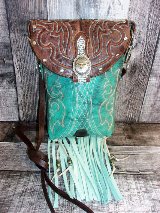 Cowboy Boot Crossbody Fringe Hipster Bag HP1039