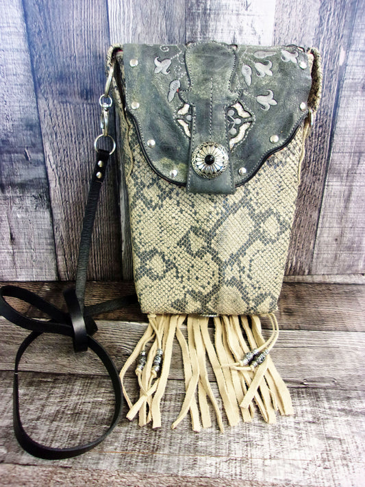 Cowboy Boot Crossbody Fringe Hipster Bag HP1045