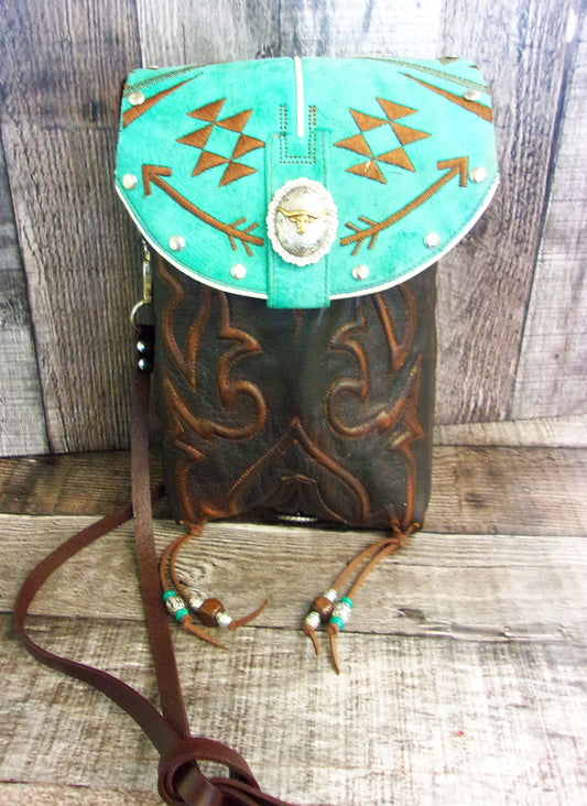 Cowboy Boot Crossbody Fringe Hipster Bag HP1048