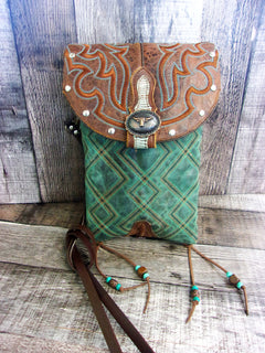 Cowboy Boot Crossbody Fringe Hipster Bag HP1050