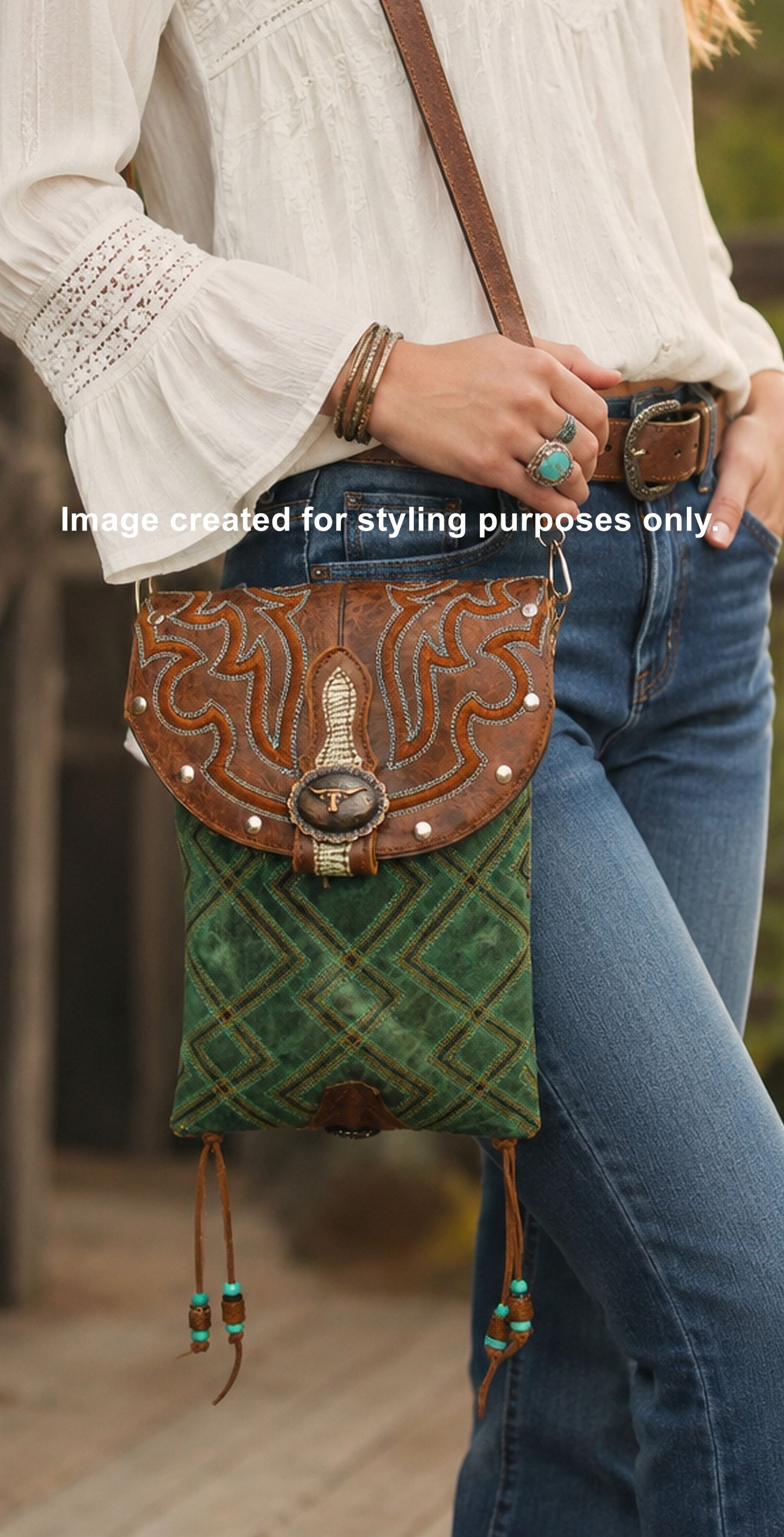 Cowboy Boot Crossbody Hipster Bag HP1050