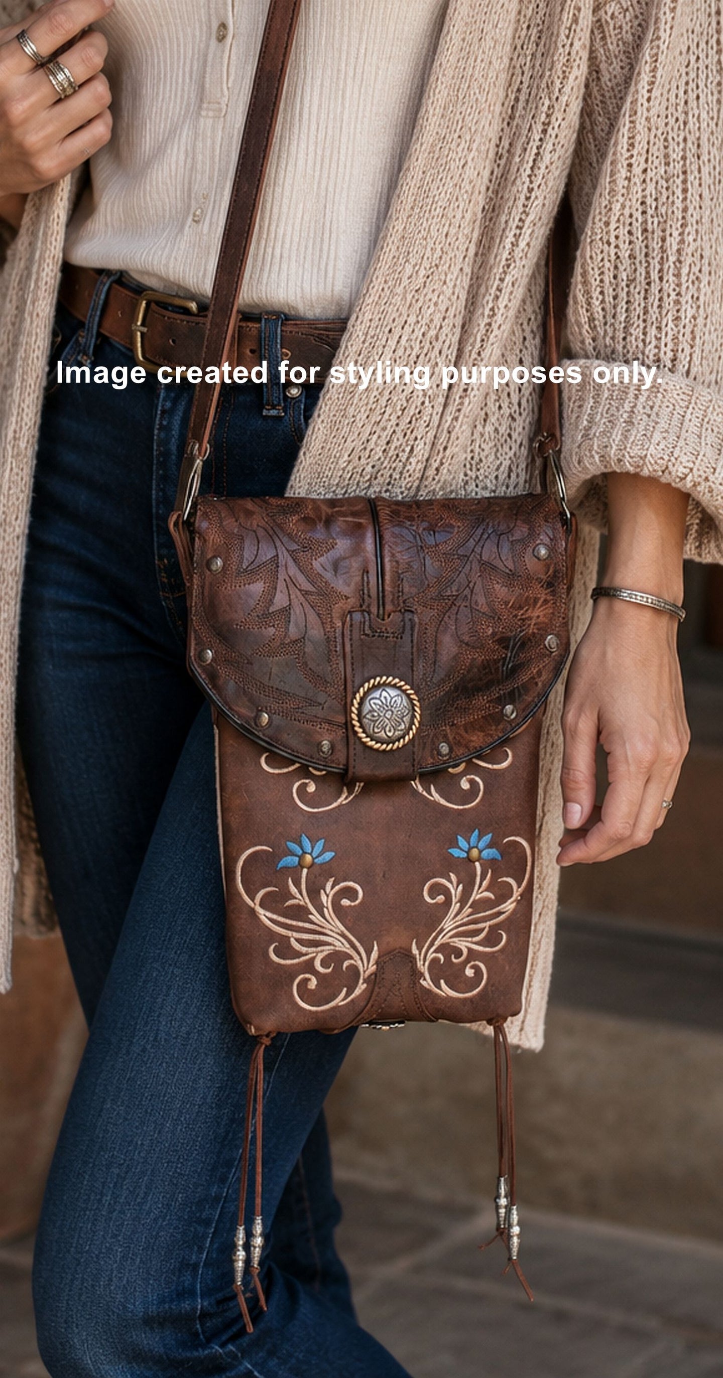 Cowboy Boot Crossbody Hipster Bag HP1072