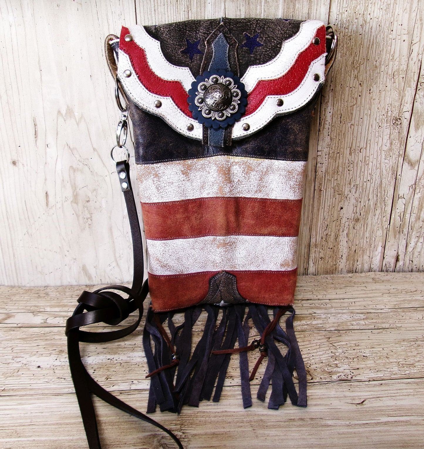 Cowboy Boot Crossbody Hipster Bag with Fringe CB95