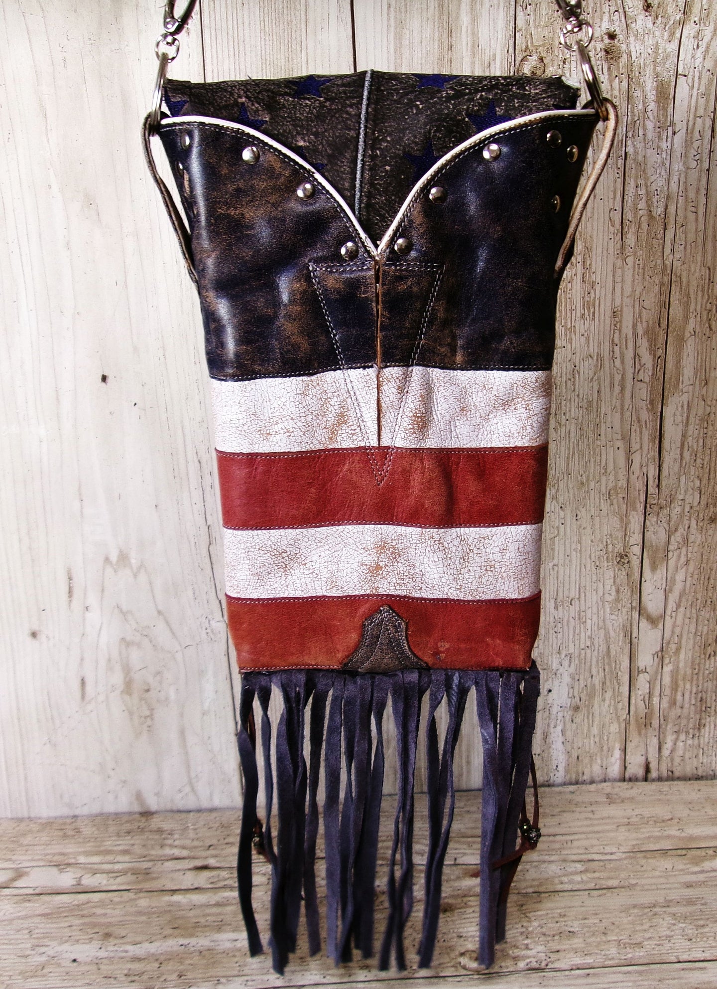 Cowboy Boot Crossbody Hipster Bag with Fringe CB95