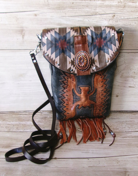 southwest colorful boot purse