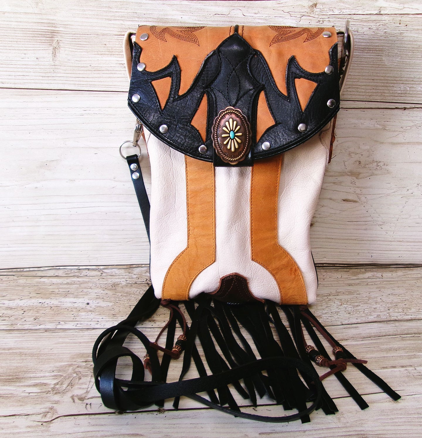 multi color crossbody purse with fringe