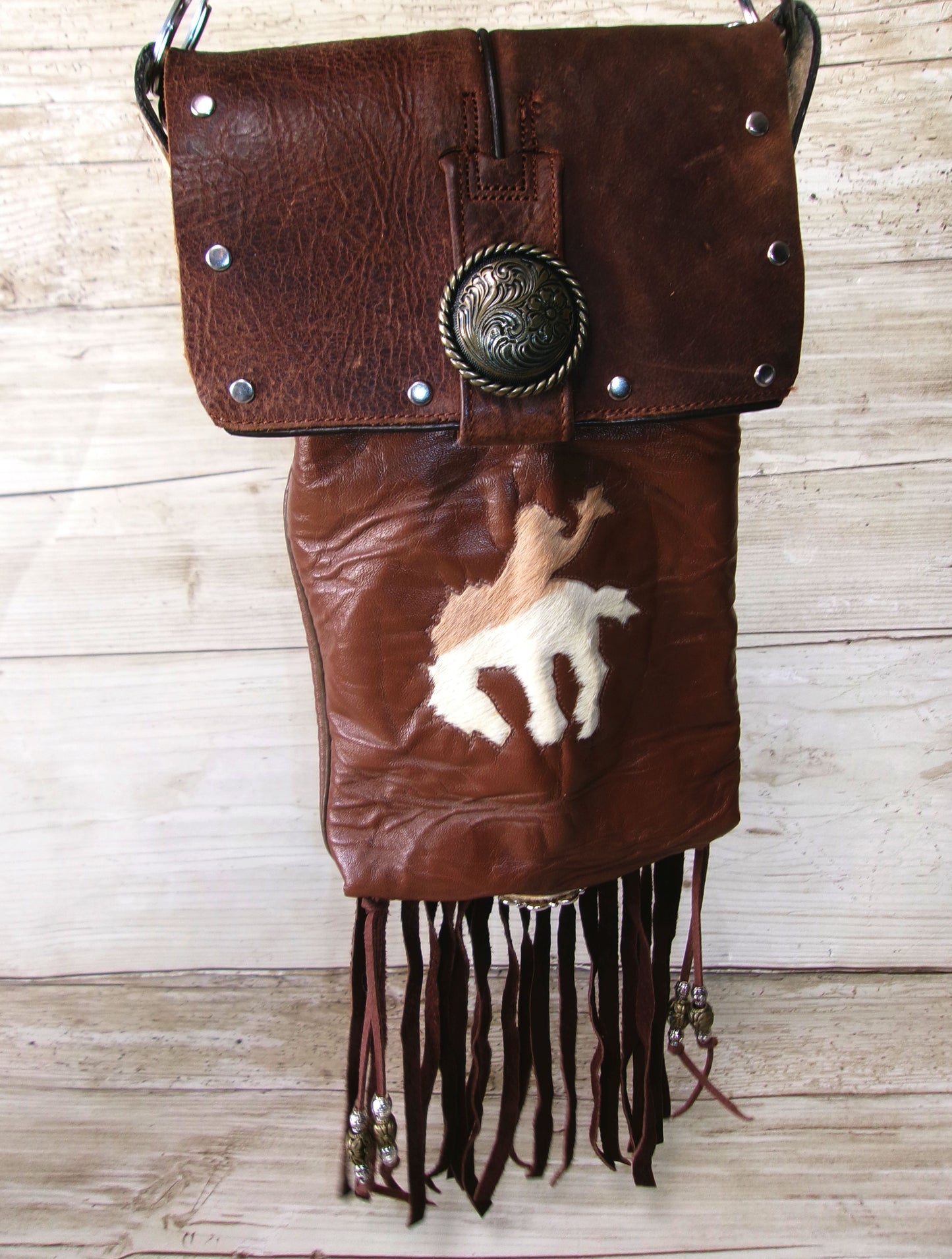 Cowboy Boot Crossbody Hipster Bag with Fringe HP1098