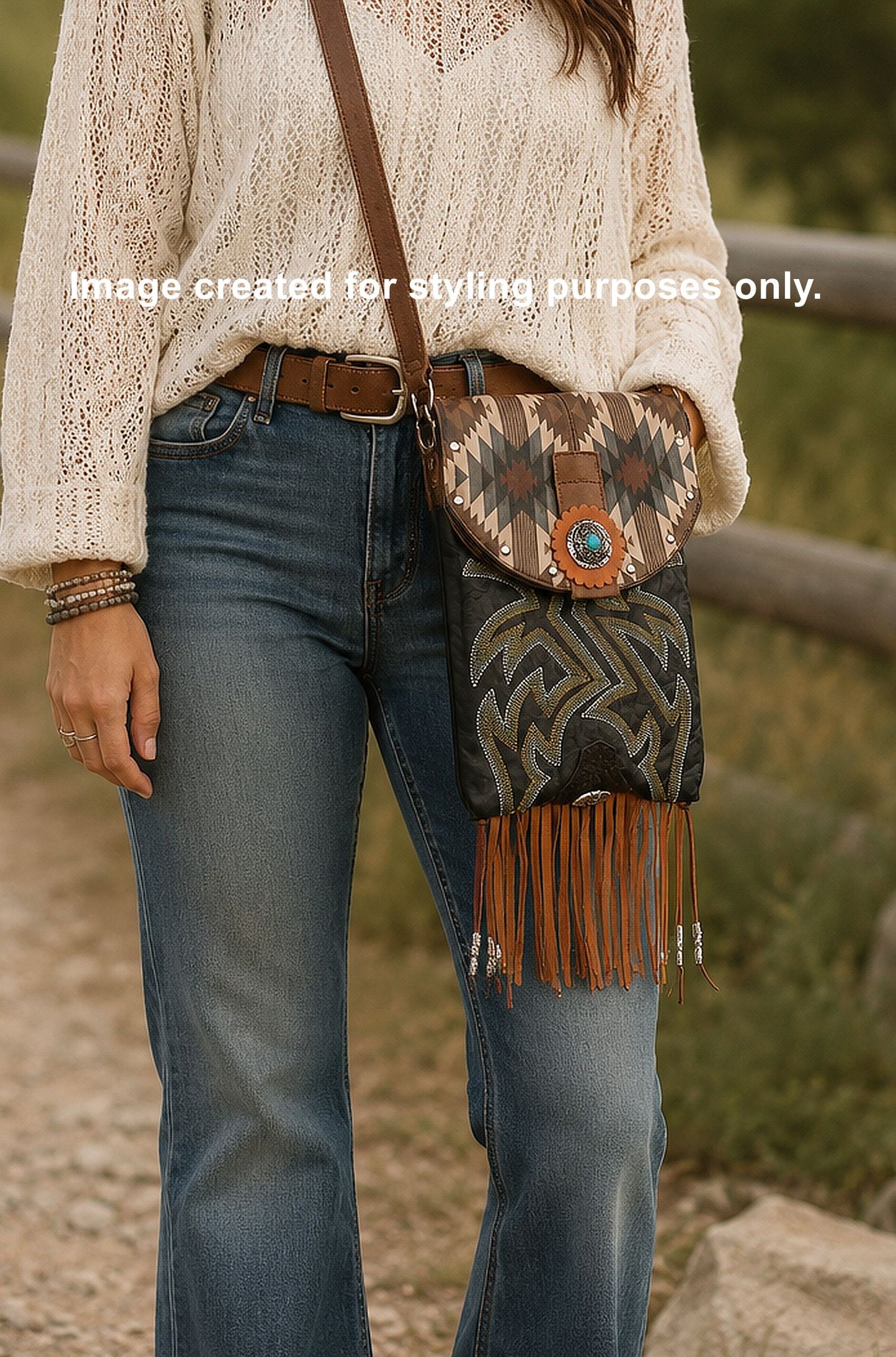 Cowboy Boot Crossbody Hipster Bag HP1102