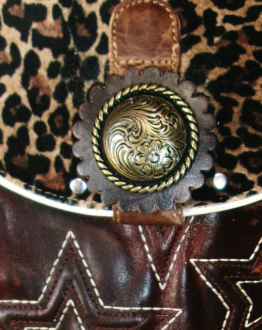 Cowboy Boot Crossbody Hipster Bag HP1116 handcrafted from cowboy boots. Shop Handbags at ChrisThompsonBags.com and buy the best ["cheetah","Crossbody","fringe","Hipster","Small"] at Chris Thompson Bags.