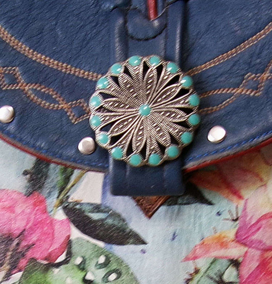 Cowboy Boot Crossbody Hipster Bag HP1121 handcrafted from cowboy boots. Shop Handbags at ChrisThompsonBags.com and buy the best ["cactus","Crossbody","fringe","Hipster","Small","Turquoise"] at Chris Thompson Bags.
