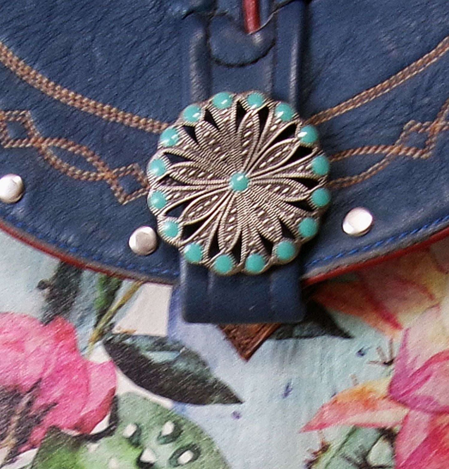 Cowboy Boot Crossbody Hipster Bag HP1121 handcrafted from cowboy boots. Shop Handbags at ChrisThompsonBags.com and buy the best ["cactus","Crossbody","fringe","Hipster","Small","Turquoise"] at Chris Thompson Bags.