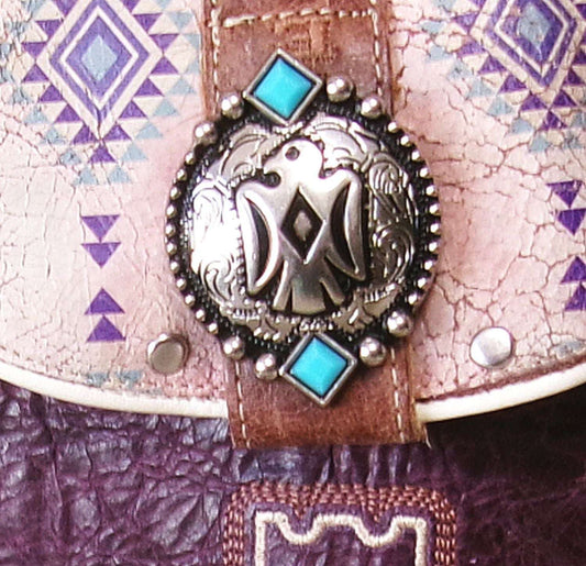Cowboy Boot Crossbody Hipster Bag HP1125 handcrafted from cowboy boots. Shop Handbags at ChrisThompsonBags.com and buy the best ["Crossbody","fringe","Hipster","phoenix","Small","thunderbird","Turquoise"] at Chris Thompson Bags.