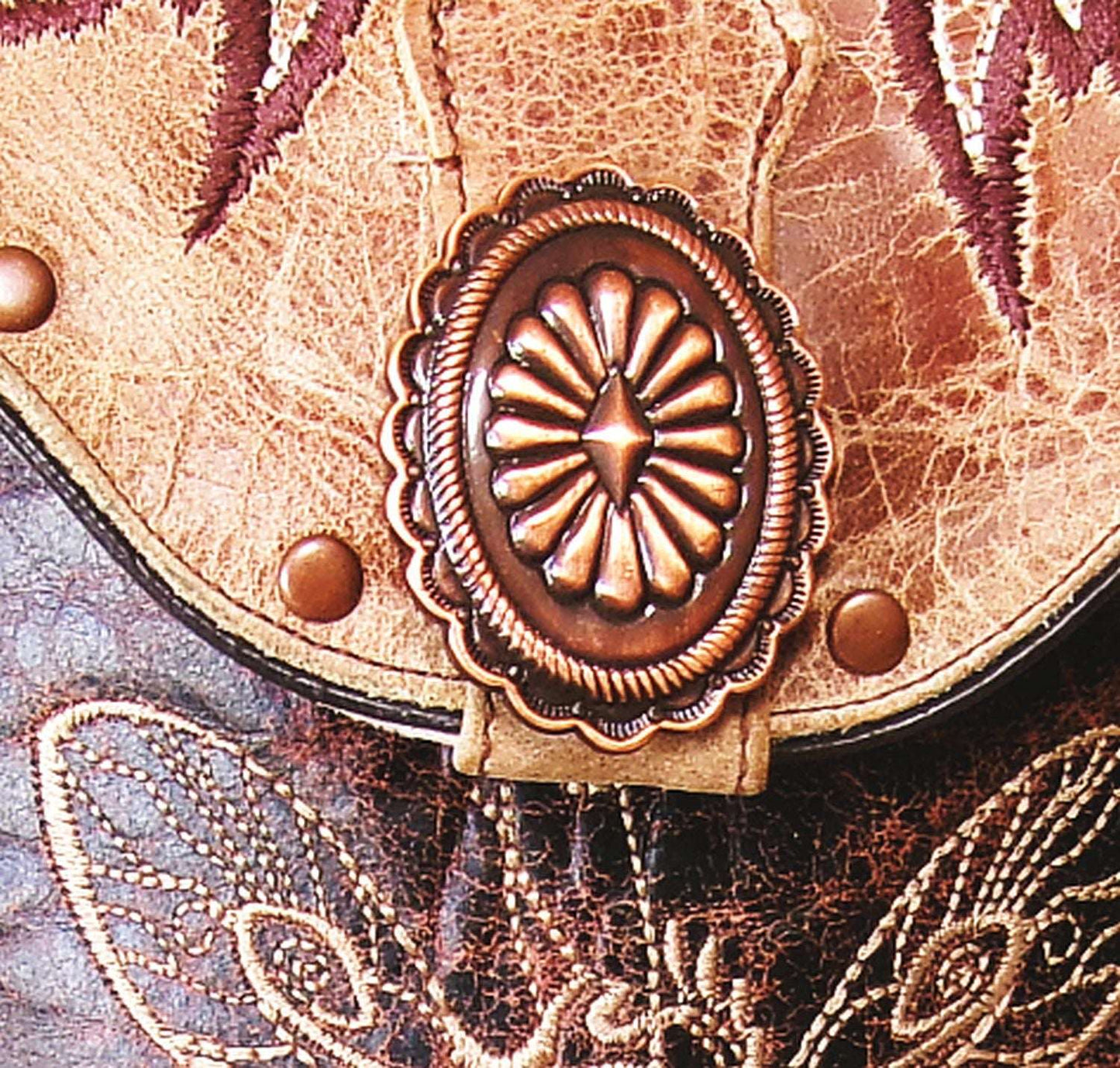 Cowboy Boot Crossbody Hipster Bag HP1129 handcrafted from cowboy boots. Shop Handbags at ChrisThompsonBags.com and buy the best ["Crossbody","dragonfly","fringe","Hipster","Small"] at Chris Thompson Bags.