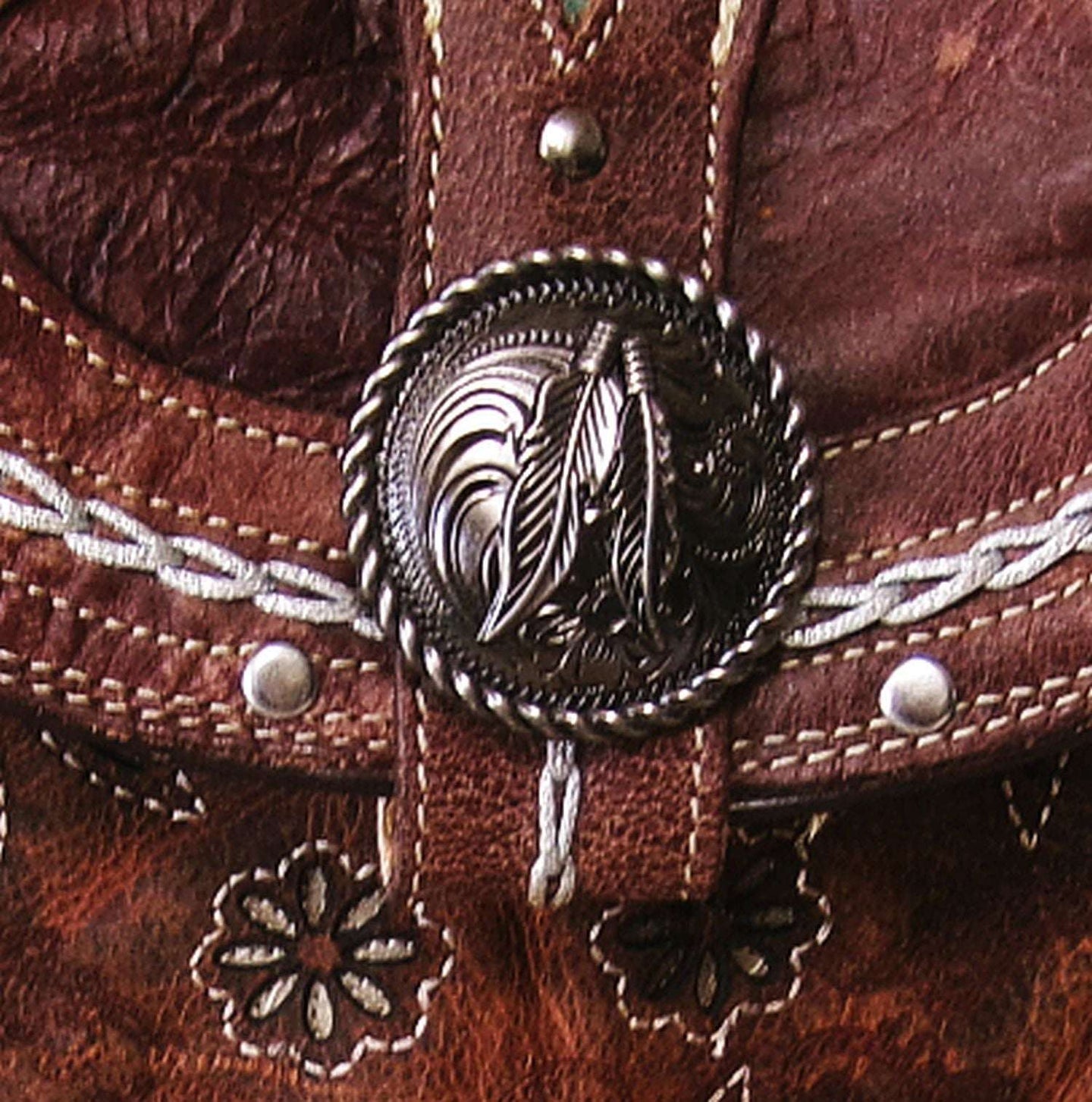 Cowboy Boot Crossbody Hipster Bag HP1131 handcrafted from cowboy boots. Shop Handbags at ChrisThompsonBags.com and buy the best ["Crossbody","feathers","floral","fringe","Hipster","Small"] at Chris Thompson Bags.