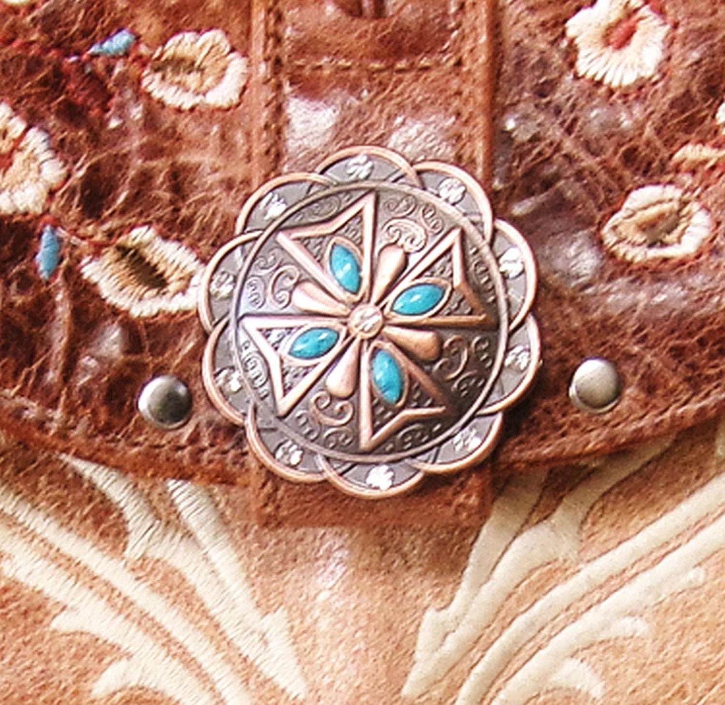 Cowboy Boot Crossbody Hipster Bag HP1132 handcrafted from cowboy boots. Shop Handbags at ChrisThompsonBags.com and buy the best ["Crossbody","floral","fringe","Hipster","Small"] at Chris Thompson Bags.