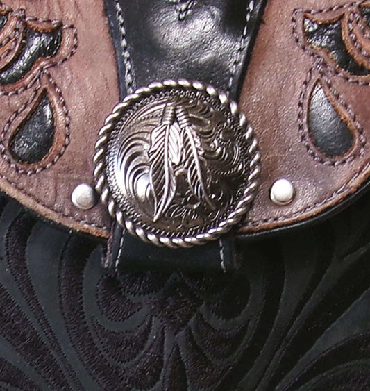 Cowboy Boot Crossbody Hipster Bag HP1134 handcrafted from cowboy boots. Shop Handbags at ChrisThompsonBags.com and buy the best ["Crossbody","feathers","fringe","Hipster","Small"] at Chris Thompson Bags.