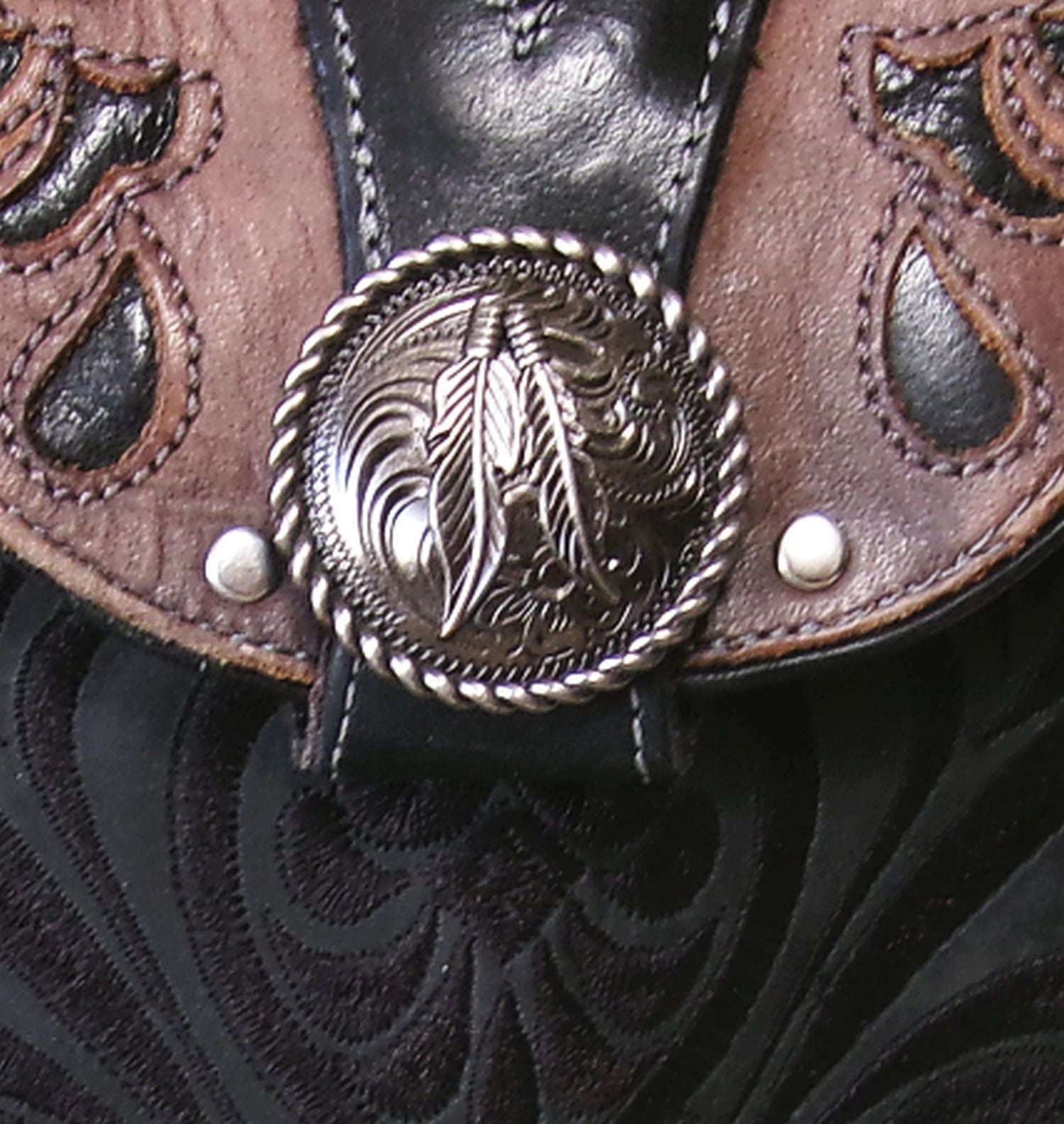 Cowboy Boot Crossbody Hipster Bag HP1134 handcrafted from cowboy boots. Shop Handbags at ChrisThompsonBags.com and buy the best ["Crossbody","feathers","fringe","Hipster","Small"] at Chris Thompson Bags.