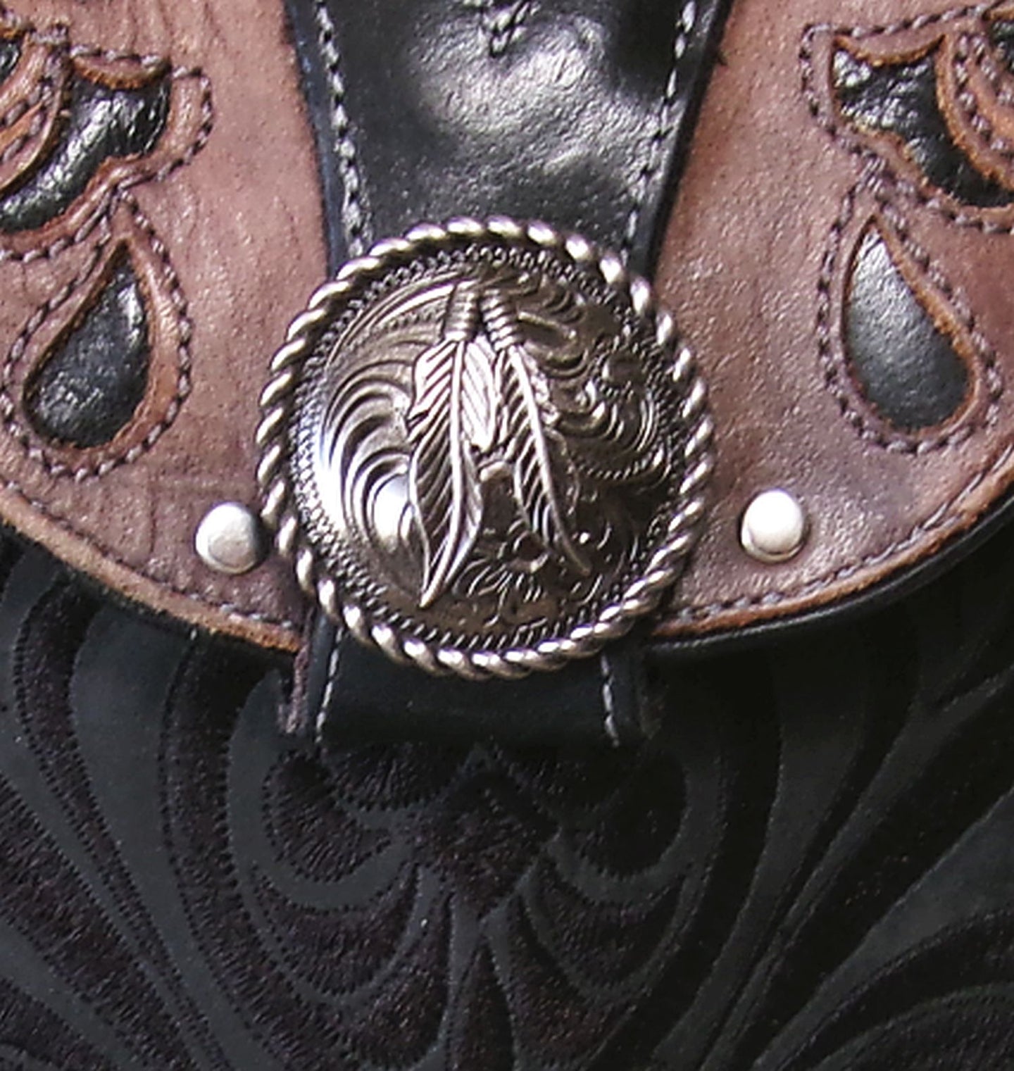 Cowboy Boot Crossbody Hipster Bag HP1134 handcrafted from cowboy boots. Shop Handbags at ChrisThompsonBags.com and buy the best ["Crossbody","feathers","fringe","Hipster","Small"] at Chris Thompson Bags.