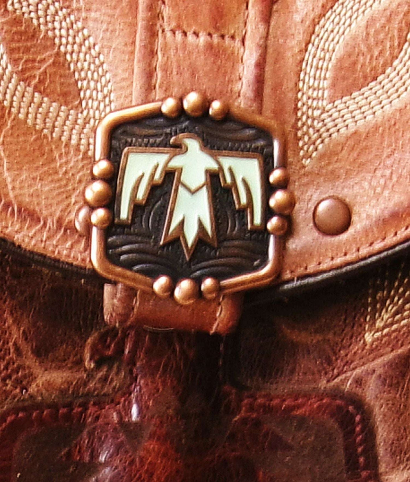 Cowboy Boot Crossbody Hipster Bag with Fringe HP1140 handcrafted from cowboy boots. Shop Handbags at ChrisThompsonBags.com and buy the best ["Crossbody","fringe","Hipster","phoenix","Small","thunderbird"] at Chris Thompson Bags.
