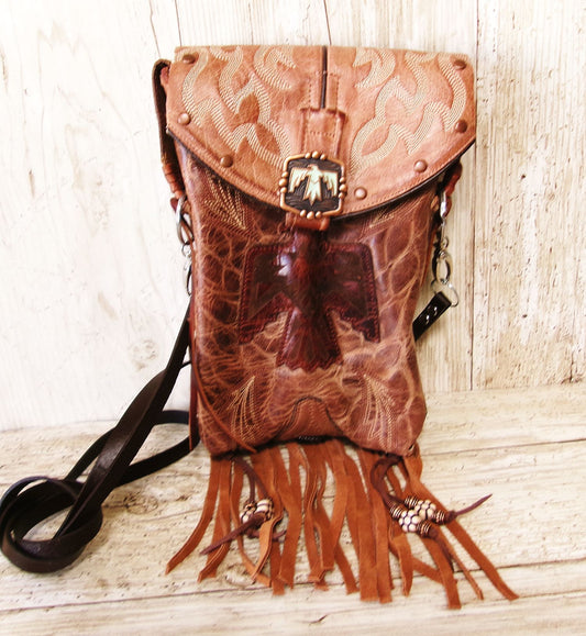 Cowboy Boot Crossbody Hipster Bag with Fringe HP1140