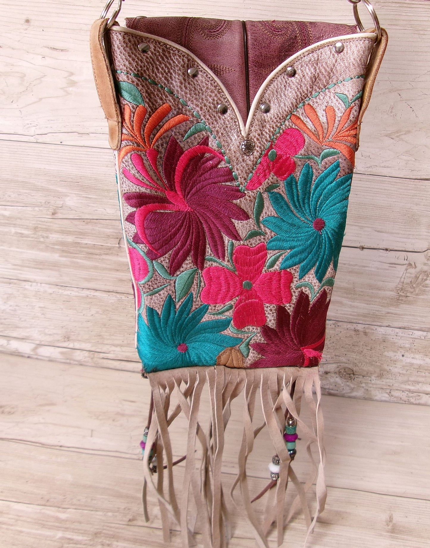 Cowboy Boot Crossbody Fringe Hipster Bag HP777