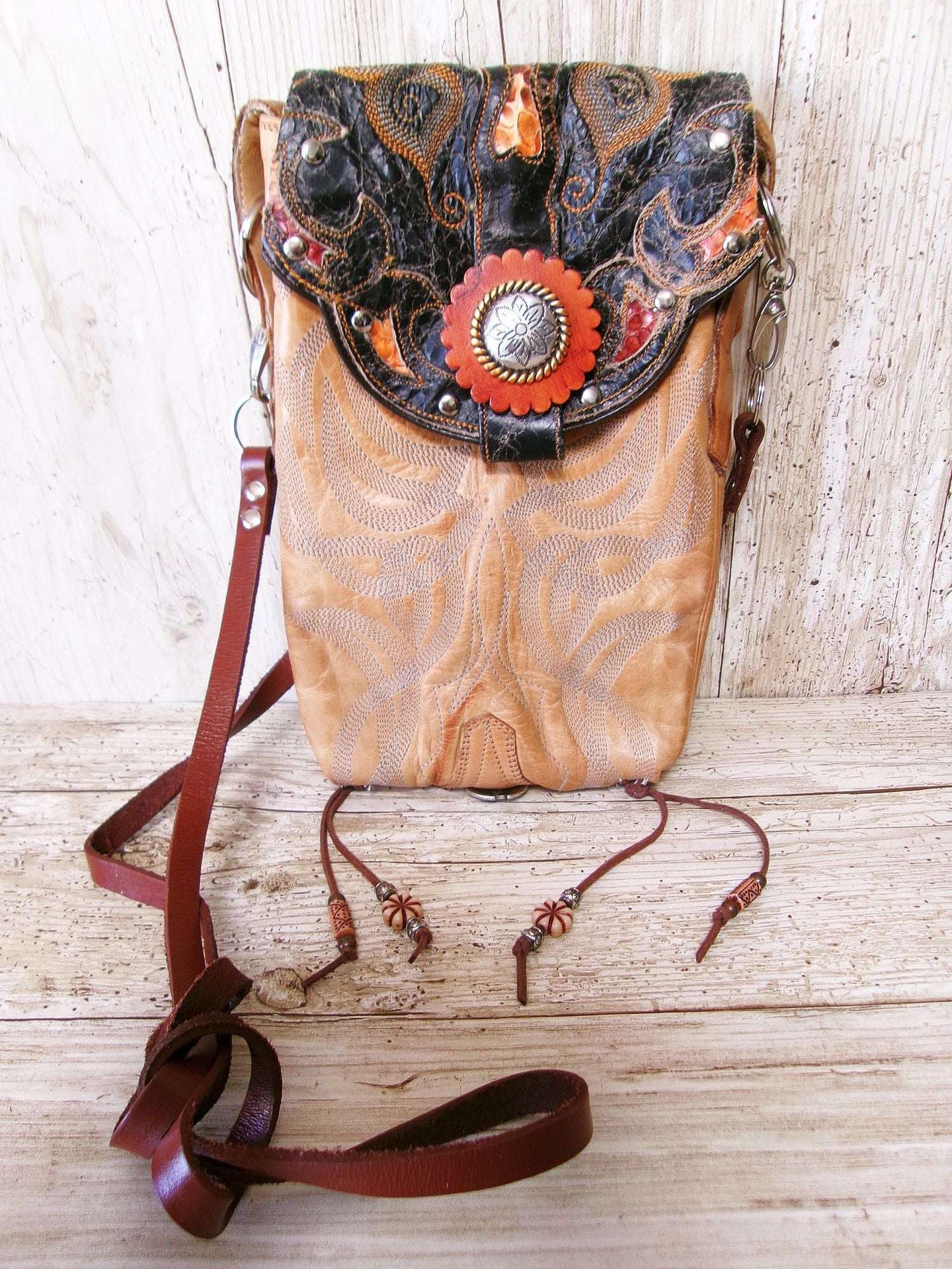 Colorful Leather Bag 5pc Bundle | Fringe & Hipster Set handcrafted from cowboy boots. Shop  at ChrisThompsonBags.com and buy the best [] at Chris Thompson Bags.