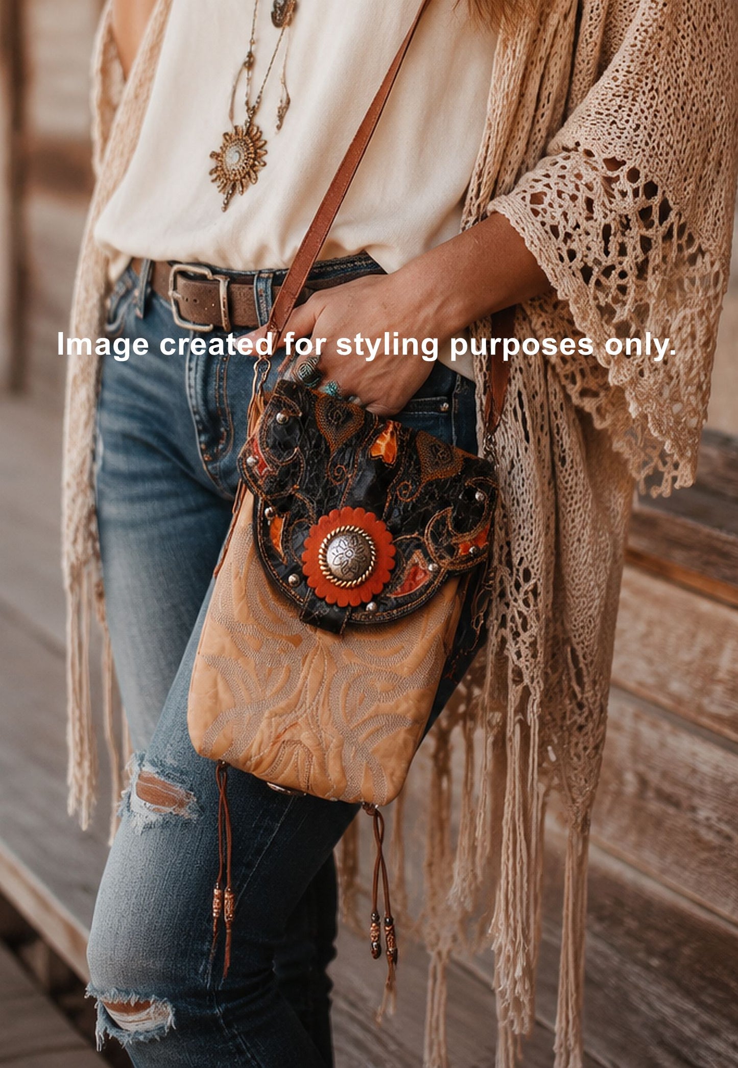 Cowboy Boot Crossbody Hipster Purse HP796