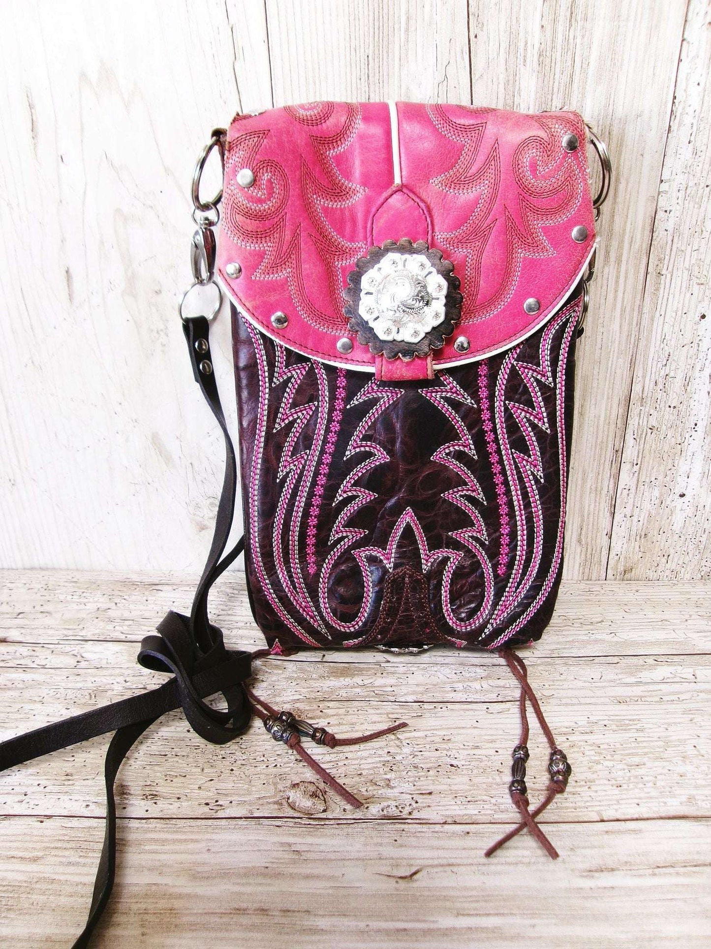 Retro Western Boutique 6Pc Purse Bundle | Fringe & Crossbody handcrafted from cowboy boots. Shop  at ChrisThompsonBags.com and buy the best [] at Chris Thompson Bags.