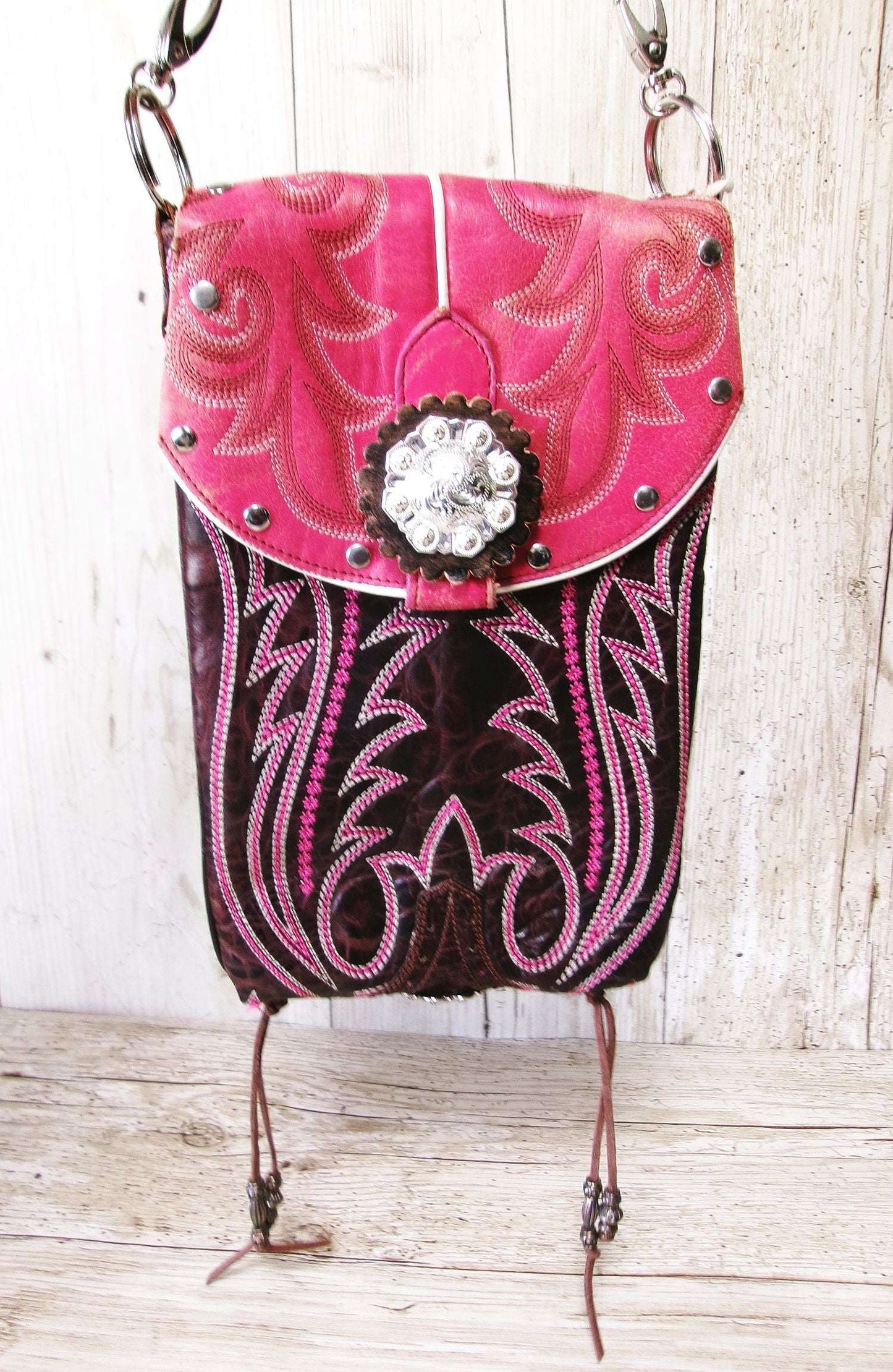 Retro Western Boutique 6Pc Purse Bundle | Fringe & Crossbody handcrafted from cowboy boots. Shop  at ChrisThompsonBags.com and buy the best [] at Chris Thompson Bags.