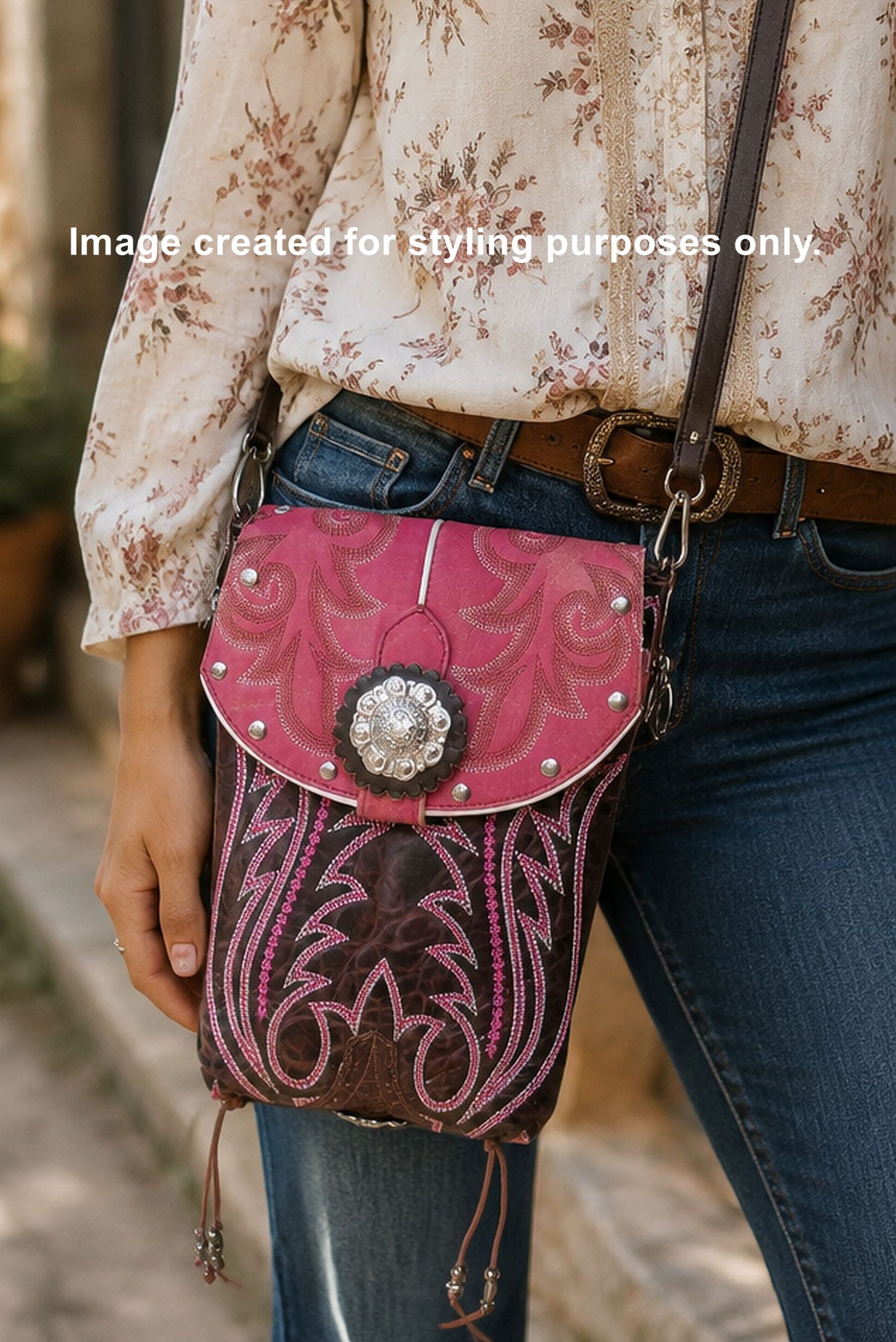 Cowboy Boot Crossbody Hipster Purse HP886