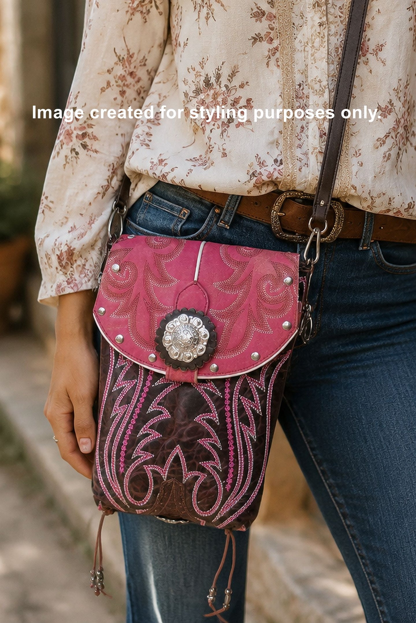 Cowboy Boot Crossbody Hipster Purse HP886