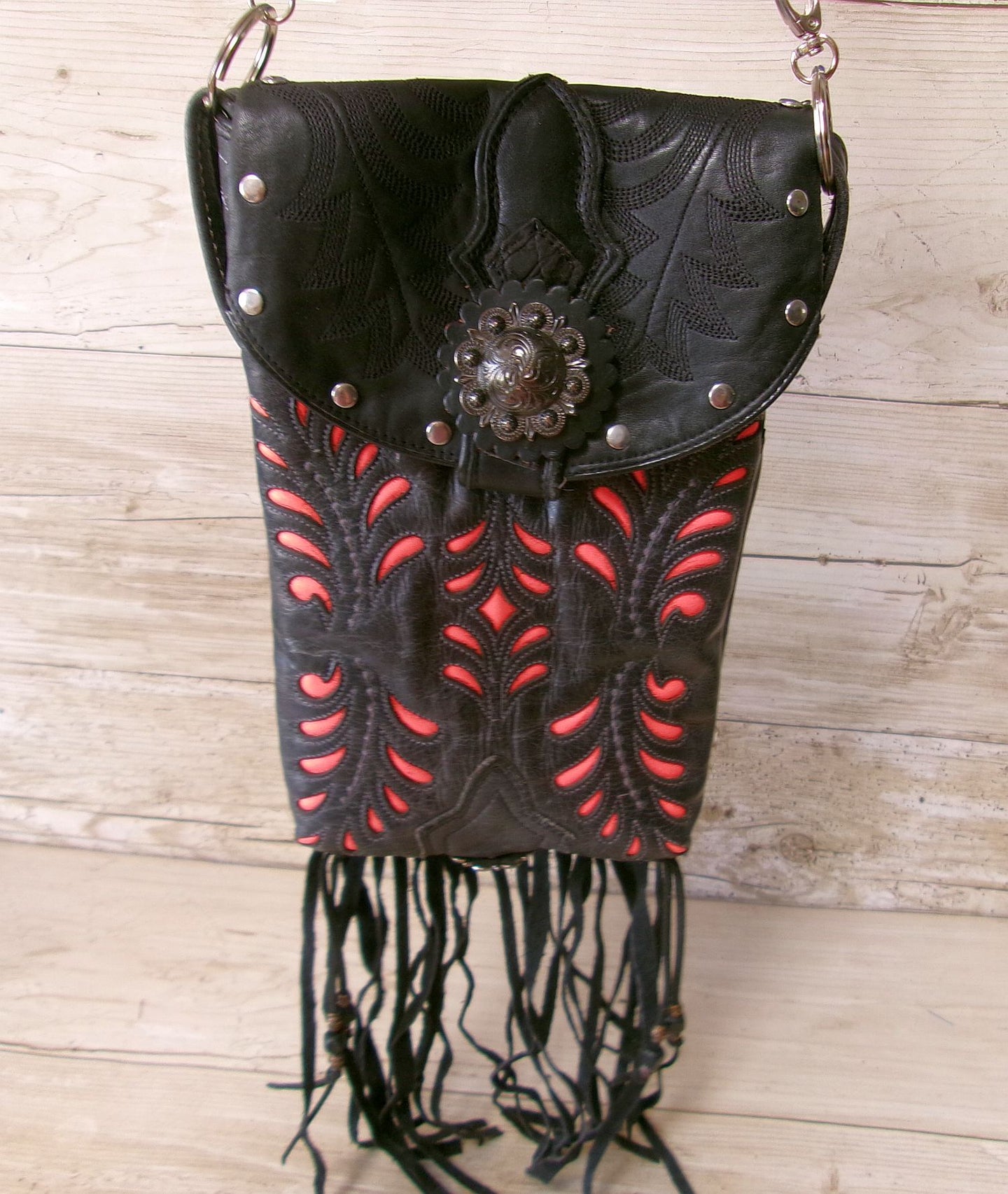 Cowboy Boot Crossbody Fringe Hipster Bag HP917