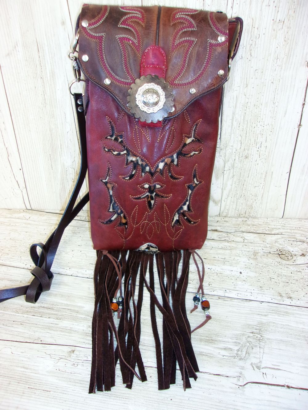 Cheetah Print Western Purse 6Pc Bundle | Fringe & Crossbody handcrafted from cowboy boots. Shop  at ChrisThompsonBags.com and buy the best ["cheetah"] at Chris Thompson Bags.