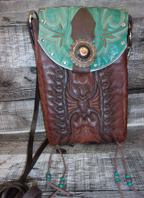 Cowboy Boot Crossbody Hipster Purse HP937