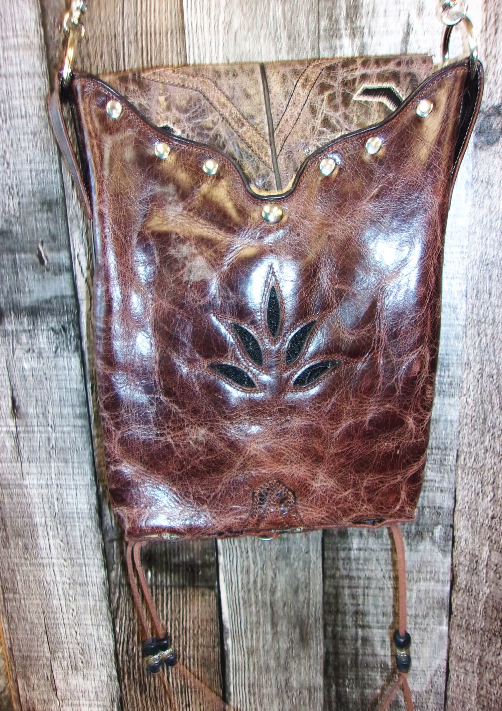 Cowboy Boot Crossbody Hipster Purse HP941 handcrafted from cowboy boots. Shop all unique leather western handbags, purses and totes at Chris Thompson Bags