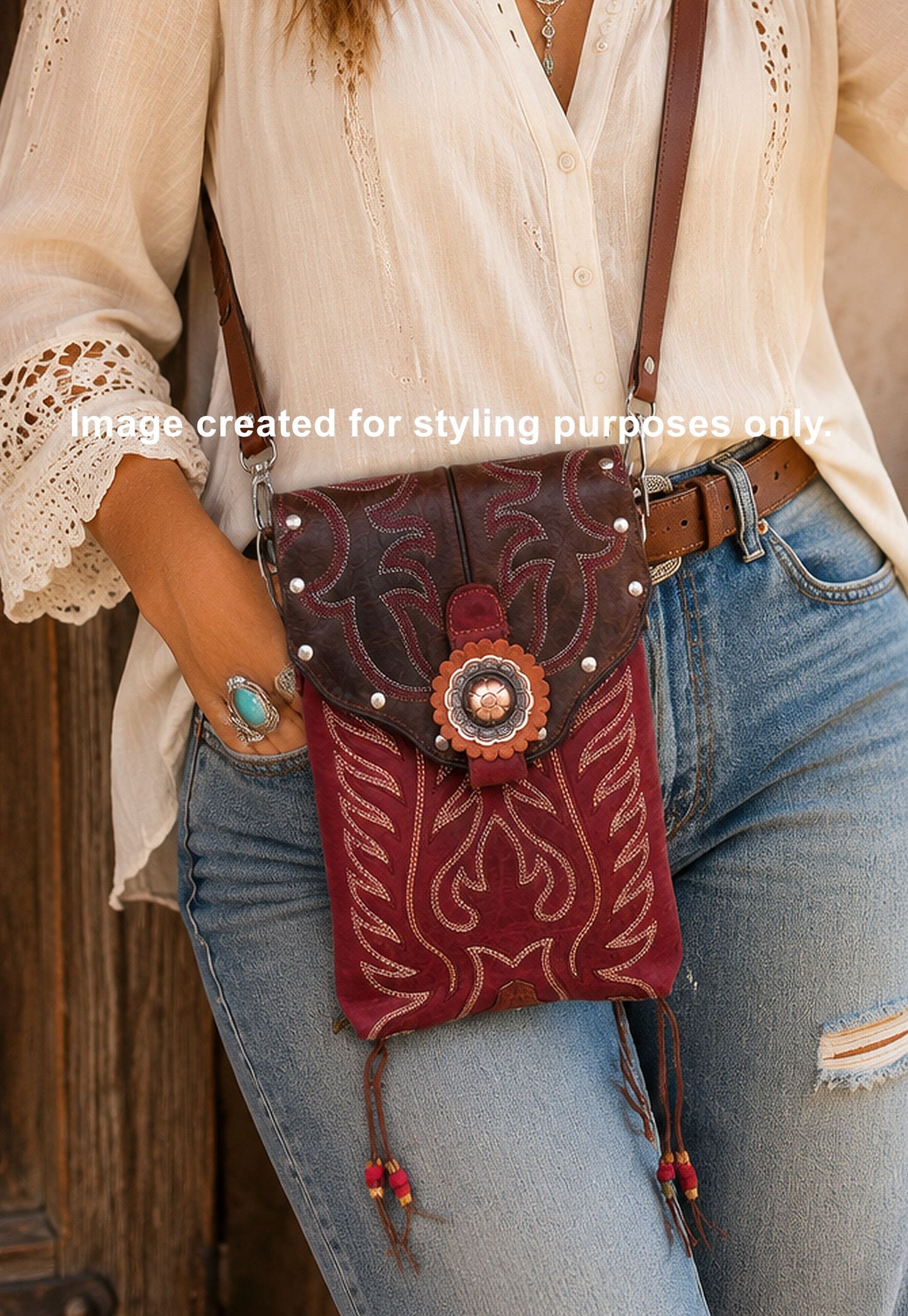 Cowboy Boot Crossbody Hipster Purse HP943